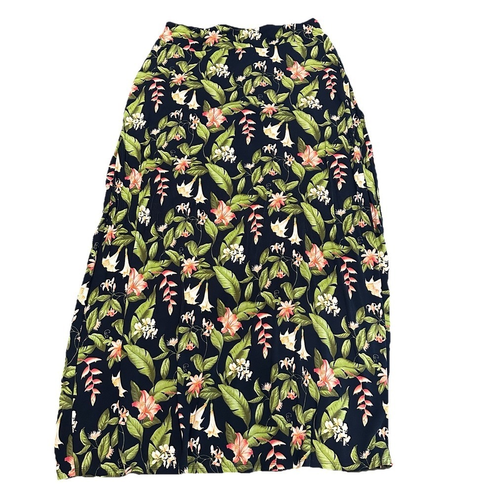 TOMMY BAHAMA Women Skirt Large Tropical Floral Maxi Summer Resort Boho Flowy